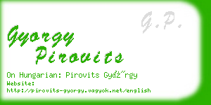 gyorgy pirovits business card